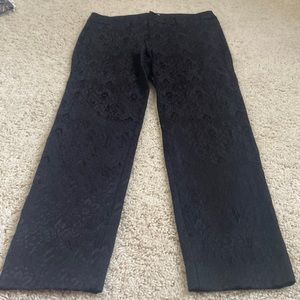 Black cropped stretch pants